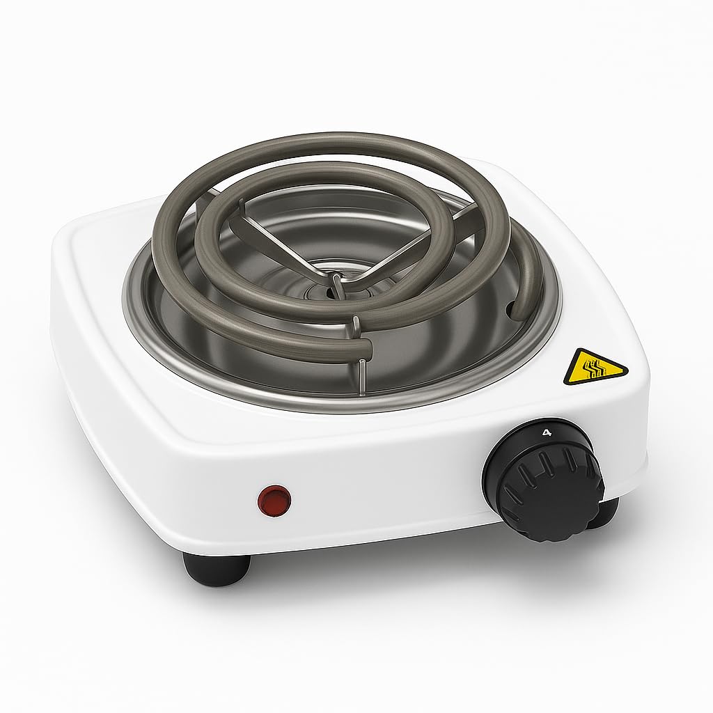 Electric Coil Hot Plate Burner 500W – Single Coil Stove for Tea, Cooking, Hookah Charcoal – Portable Electric Heater with Temperature Control – Fast Heating Hot Plate for Home & Outdoor – White-image-38