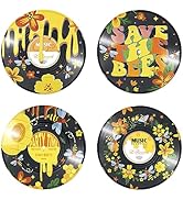 Putuo Decor Vintage Decor Records for Wall Aesthetic Flower Theme Vinyl Records Decor Album CDs f...