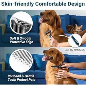 Deshedding-Dog-Brush-Dog-Comb-Combo-Professional-Undercoat-Rake-Pet-Grooming-Brush-for-Dog-Cat-Grooming-Supplies-Dematting-Deshedding-Brush-Dogs-Shedding-Tool-for-Long-Matted-Haired-Pets - Cucciolini Doodles   Deshedding-Dog-Brush-Dog-Comb-Combo-Professional-Undercoat-Rake-Pet-Grooming-Brush-for-Dog-Cat-Grooming-Supplies-Dematting-Deshedding-Brush-Dogs-Shedding-Tool-for-Long-Matted-Haired-Pets