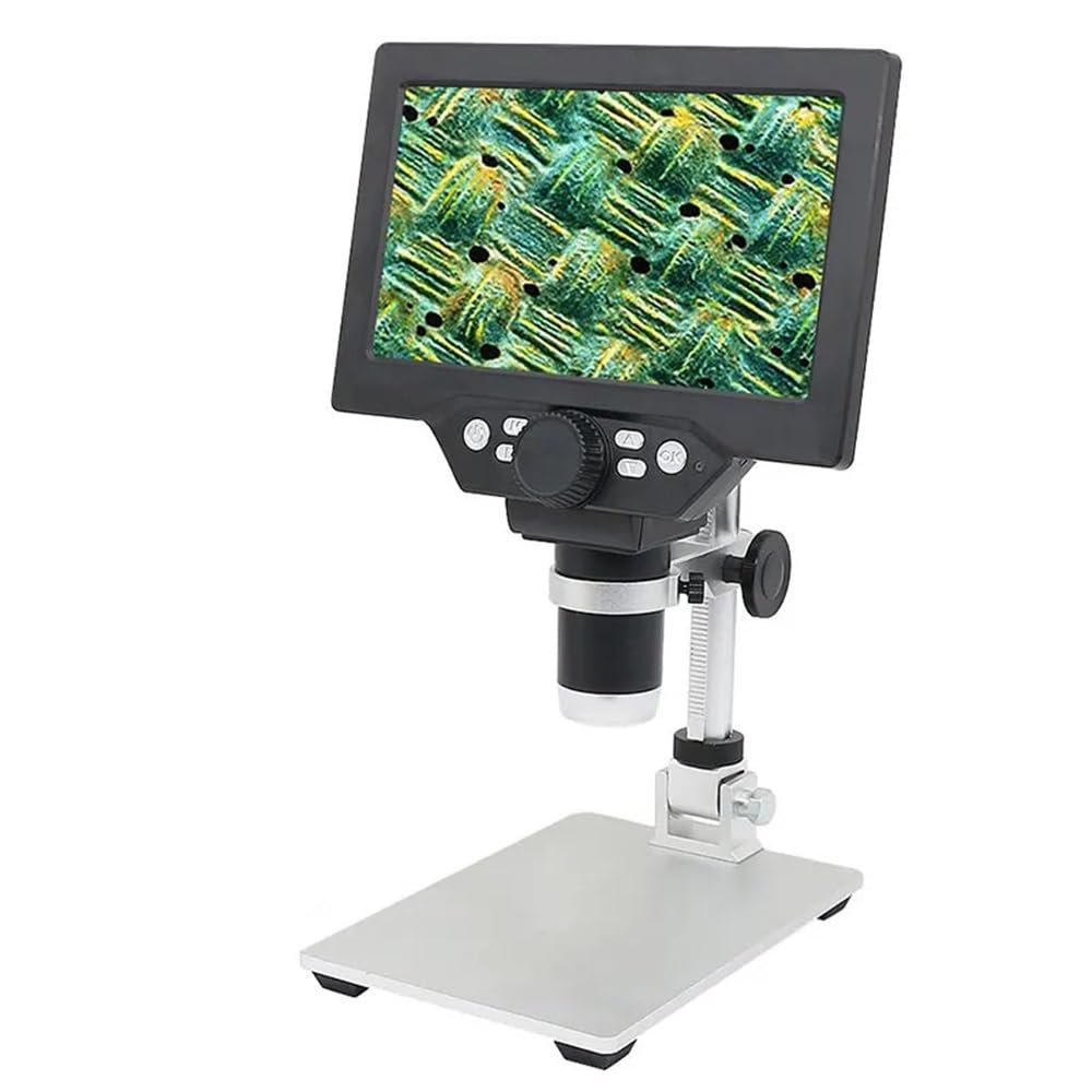 7-Zoll-LCD-Digitalmikroskop, 1200-Fache Vergrößerung, Tragbares Videomikroskop (12 Mp) Für Lötarbeiten, Leiterplatteninspektion, Stufenloser Zoom, Netzbetrieb (Ohne Batterie).