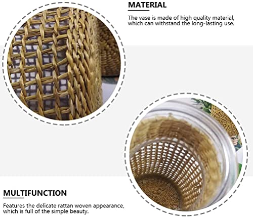 Tiamu Glazen vaas droogvaas van stroglas, Japanse creatieve vaas kan waterplanten huisdecoratie ornamenten zijn (8,5 x 16 x 4,5 cm) - Afbeelding 4