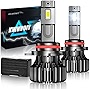 KWHVOIY 9012/HIR2 Led Headlight Bulbs,700% Brighter 24000LM 6500K White LED Headlamp,Dual High Low Beam LED Headlights Conversion Kit,Halogen Replacement/Quick Installation,IP68 Waterproof,Pack of 2