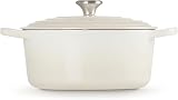 Le Creuset Signature Enamelled Cast Iron Round Casserole Dish With Lid, 26 cm, 5.3 Litre, Meringue, 21177267164430 - 4