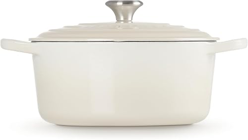 Le Creuset Signature Enamelled Cast Iron Round Casserole Dish With Lid, 26 cm, 5.3 Litre, Meringue, 21177267164430 - 4