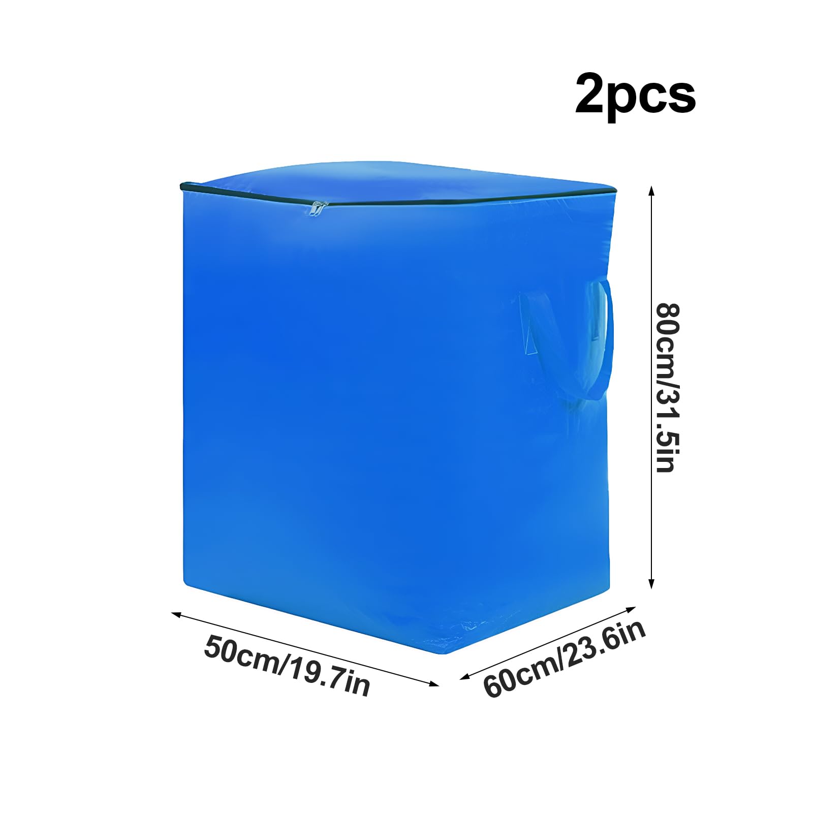 Bolsas de mudanza Extra Grandes, 2 Piezas 240L Bolsas para Guardar Ropa, 50 * 60 * 80cm Bolsa Almacenaje Ropa, con Cremallera y Asas Resistentes, Bolsa Impermeable para Mudanzas
