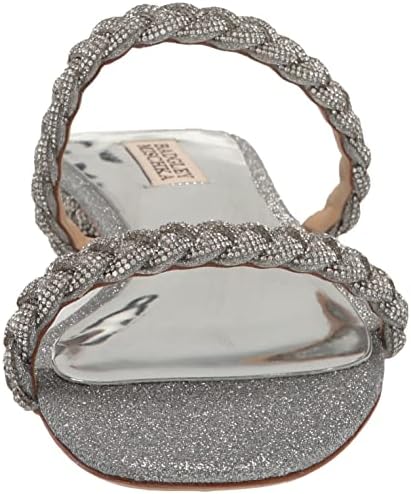 Badgley Mischka Women's Femme Flat Sandal, Silver, 8 | Image 1