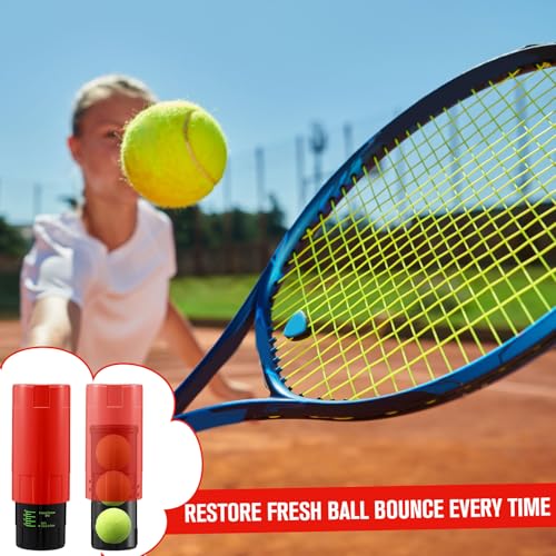 Image of Soulchen Tennis Ball Pressurizer - Tennis Ball Storage Canister Holds 3 Balls Under 14 Psi Pressure, Reusable Stuff for Bounce Retention, Lightweight & Durable