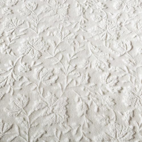 Image of Eddie Bauer - Throw Blanket, Ultra-Soft & Embossed Plush Bedding, Blanket for Couch & Bed (Woodblock Floral White, 50 inch x 70 inch)