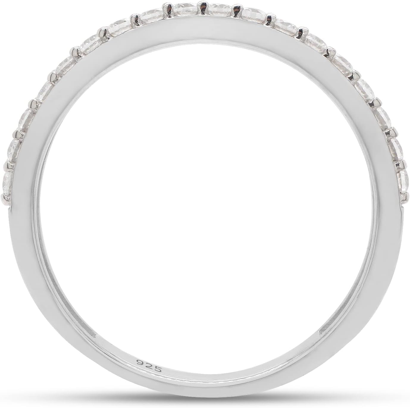 SAVEARTH DIAMONDS 0.30 ct. t.w Round Cut Lab Created Moissanite Diamond Eternity Wedding Band Ring For Women In 14k Gold Over Sterling Silver (DEF Color, VVS Clarity, 0.30 Cttw)