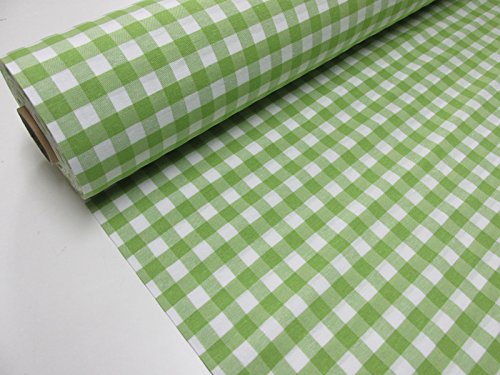 Confección Saymi Metraje 1,40 MTS Tejido Vichy Ref. Cuba Cuadro Medio 15x15 mm. Color Verde Kiwi, con Ancho 2,80 MTS.