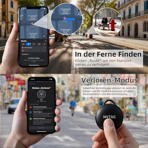 Air Tracker Schlüsselfinder, Koffer Tracker für Apple Find My (Nur iOS), IP68 Wasserdicht Bluetooth Smart Tag Kofferanhänger für Schlüssel, Gepäck, Koffer, Brieftasche, Austauschbarer Akku,4er Pack