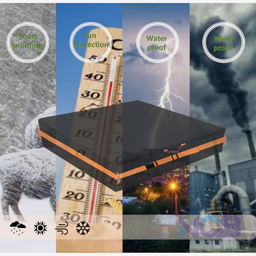 Image of Sandbox Cover, Square Sandbox Cover Waterproof, Outdoor Toddler's Sand Box Covers for Sand Protection (97 inch Lx97 inch Wx11 inch H,Black)