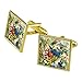 GRAPHICS & MORE Tropical Birds Parrot Macaw Toucan Pattern Square Cufflink Set - Silver or Gold