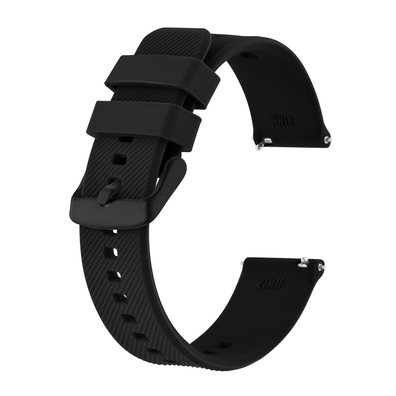 Cinturino, Cinturino Sportivo in Silicone for Uomo e Donna, Fibbia sabbiata(Black,20mm)