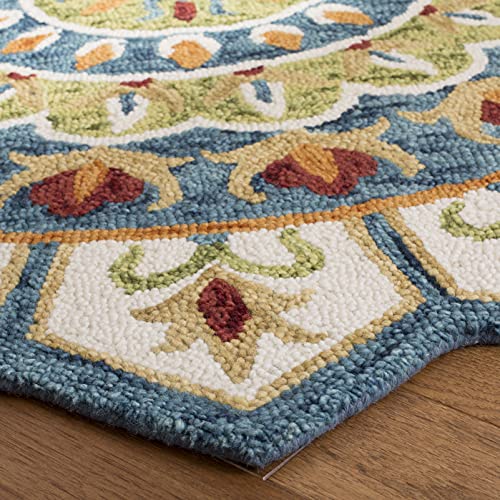 Tapete Redondo 6' Boho Lana Hecho a Mano miniatura 3