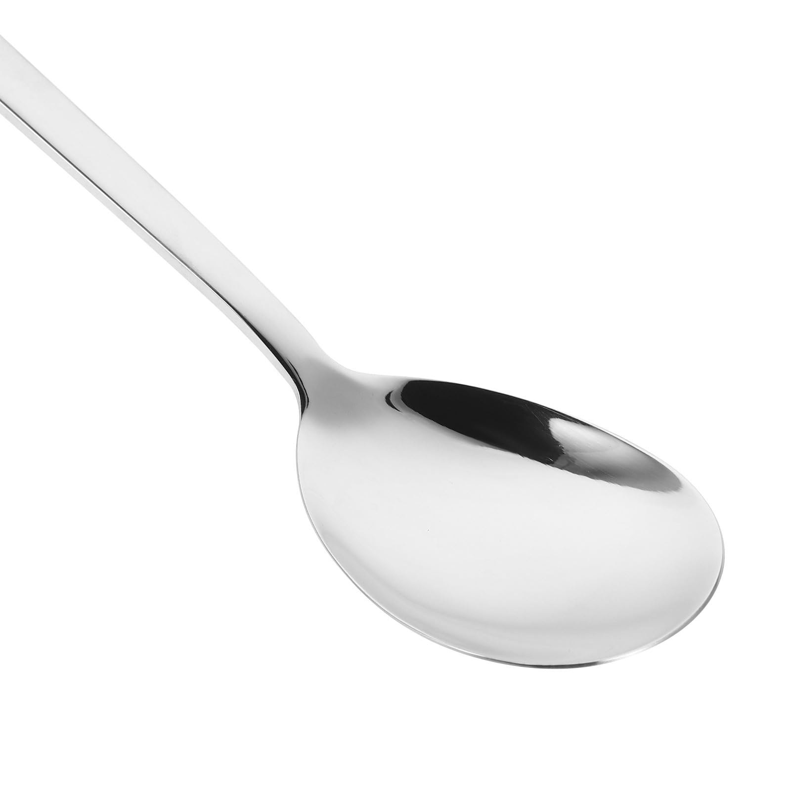 Cucchiaio da Dessert lungo Acciaio Inox 10 Pezzi Argento | Manico, Superficie Facile da Pulire e Resistente alla Ruggine, per Servire Torta e Frutta