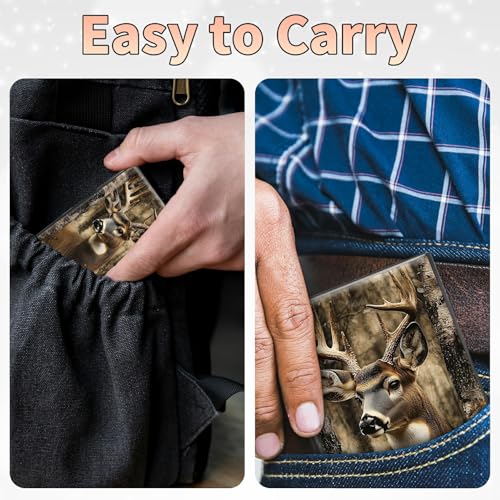 Image of Slim Credit Card Holder, Camo Deer Tree RFID Blocking Metal Wallet for Men & Women, Aluminum Minimalist Hard Case Pocket-Sized Business Cards Organizer (Fits Up to 10 Cards)