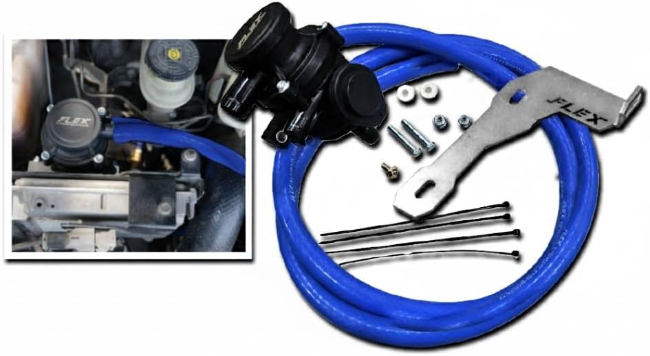 FLEX Oil Catch Tank Oil Catch Can for DMAX Year 2008-2011 MU-7, Trailblazer, Colorado 4JJ1 4JK1 [Blue Line]