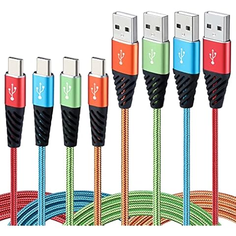 USB C Cable Boenoea [4-Pack, 10FT] USB A to Type C Fast Charging Cable Durable Nylon Braided USB C Charger Cord Compatible with Samsung Galaxy S10 S9 S8, Note 10 9 LG, Moto G7 G8 Cover