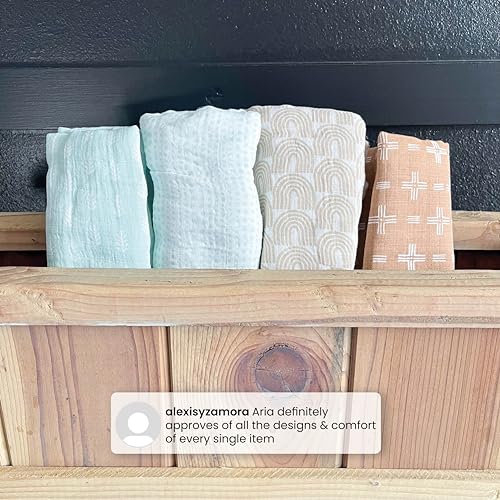 Image of Delta Children 100% Cotton Muslin Baby Receiving Blankets for Girls and Boys - 47x47 Inches (Pack of 4), Neutral Boho