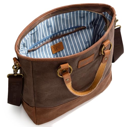 Image of Montana West x Lee Waxed Canvas Tote Bag for Women Top-Handle Handbag Shoulder Bag with Adjustable Detachable Wide Strap