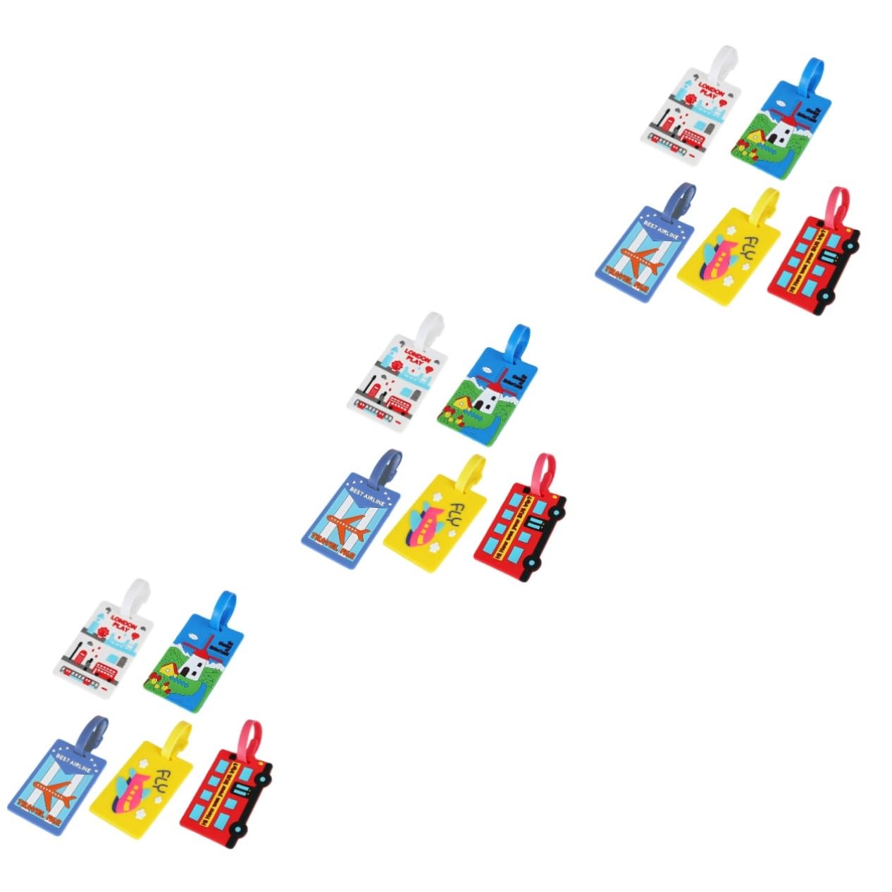 LIFKOME 15pezzi Etichette Bagaglio Creative Pvc Da Targhette Colorate Per Valigia Zaino e Bagagli Con Per Identificazione Facile e