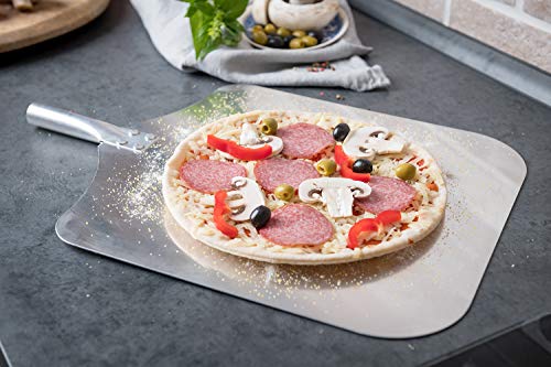 Pizza Peel 12 Inch with 18 Inch Wooden Detachable Handle for easy storage Pizza Paddle for home made Pizza By Q’s INN - Thumbnail 3
