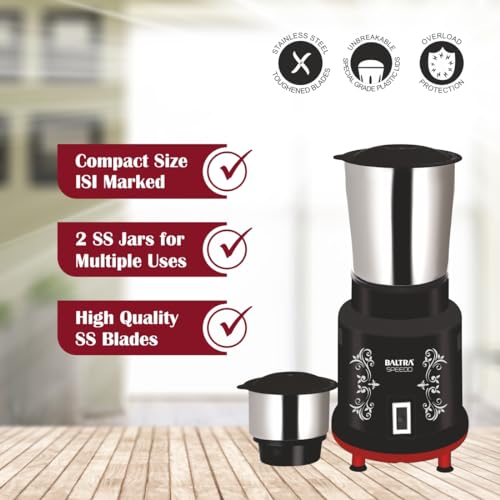 Image of Baltra Mixer Grinder Speedo (Black & Red) | Powerful Performance, Stylish Design