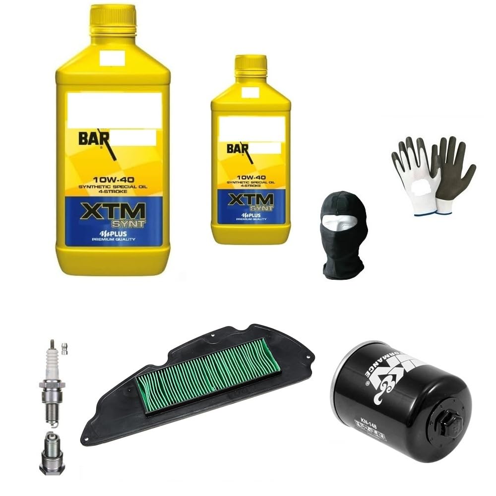 COMPATIBILE CON VESPA 125 LX 3V KIT TAGLIANDO PER SCOOTER 2 LITRI DI OLIO XTM SYNT 10W40 4T POLAR PLUS+FILTRO OLIO+FILTRO ARIA+CANDELA MANUTENZIONE MOTORE