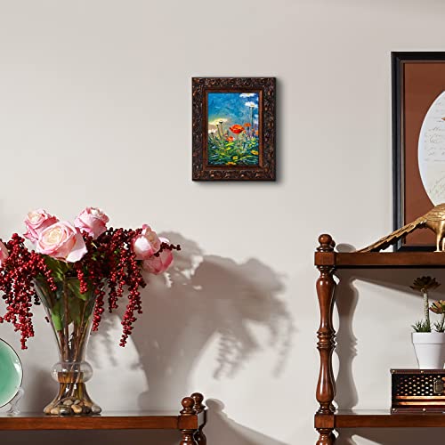 Mebrudy 5X7 Picture Frames Set Of 2, Vintage Antique Photo Frames For Wall Mount Or Table Top, Brown #TOP5