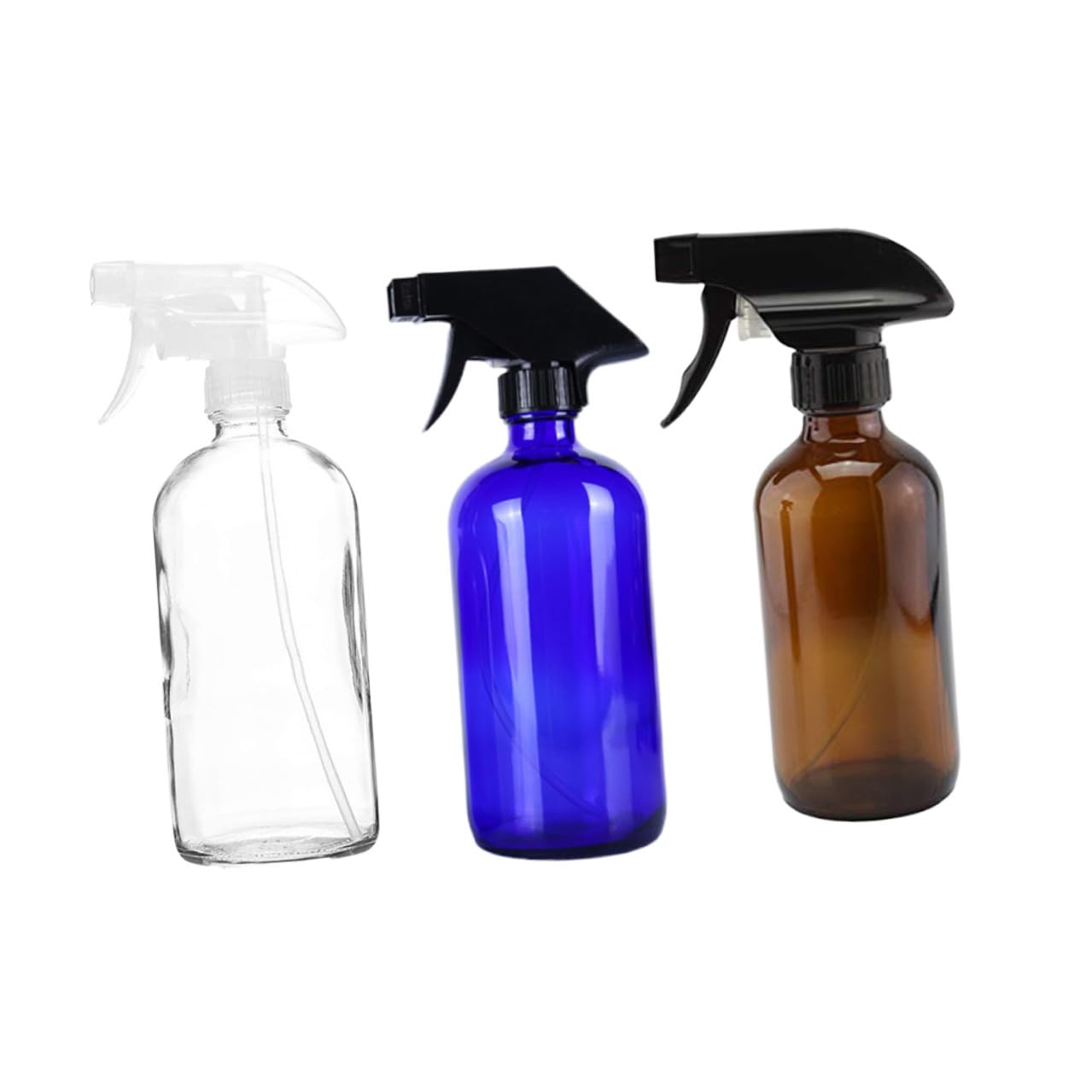 Ipetboom 3 pezzi Flaconi Spray Ricaricabili in Vetro Trasparente Blu e Marrone Bottiglie Spray Portatili per Oli Essenziali Profumi e Acque Cosmetiche Accessori da Viaggio Compatti e