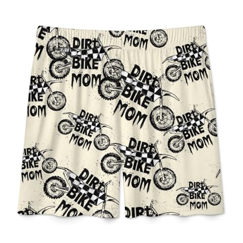 Dirt Bike Mom Men's Pajama Bottoms Lounge Pj Shorts Stretch Sleep Shorts for Home Vacation Beach4