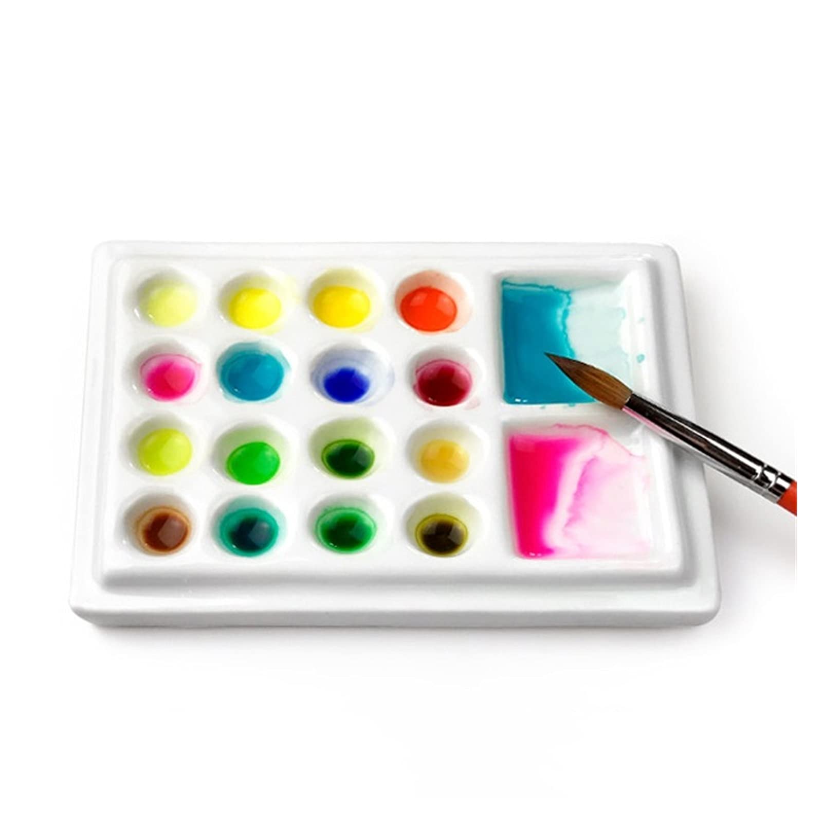 Palette d'aquarelle Palette de Peinture d'artiste, Plateau de Gouache, 18 8 Trous, Planche à Palette Art (Couleur : 18 Trous)