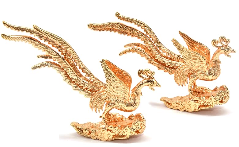 千足金 鶴 鳳凰 置物 金 中国 22金 23金 Amazon.co.jp: 鳳凰 フェニックス 置物 中サイズ 23cm 金 青