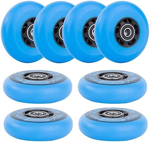 AOWISH Inline Skate Wheels 85A Outdoor Asphalt Formula Hockey Roller Blades Replacement Wheel with Bearings ABEC-9 and Floating Spacers (8-Pack)