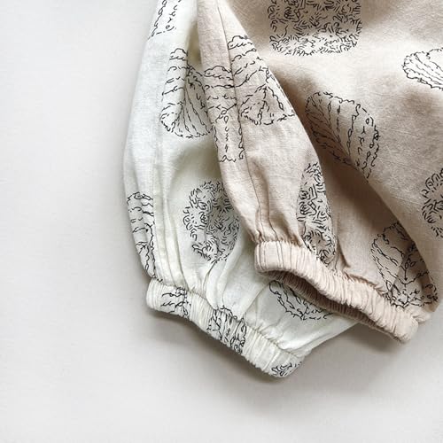 Baby Cotton Linen Long Bloomers Soft Cotton Striped Harem Pants for Boys Girls Elastic Waist Long Pants Bloomers 3-4 Years 13 Khaki3