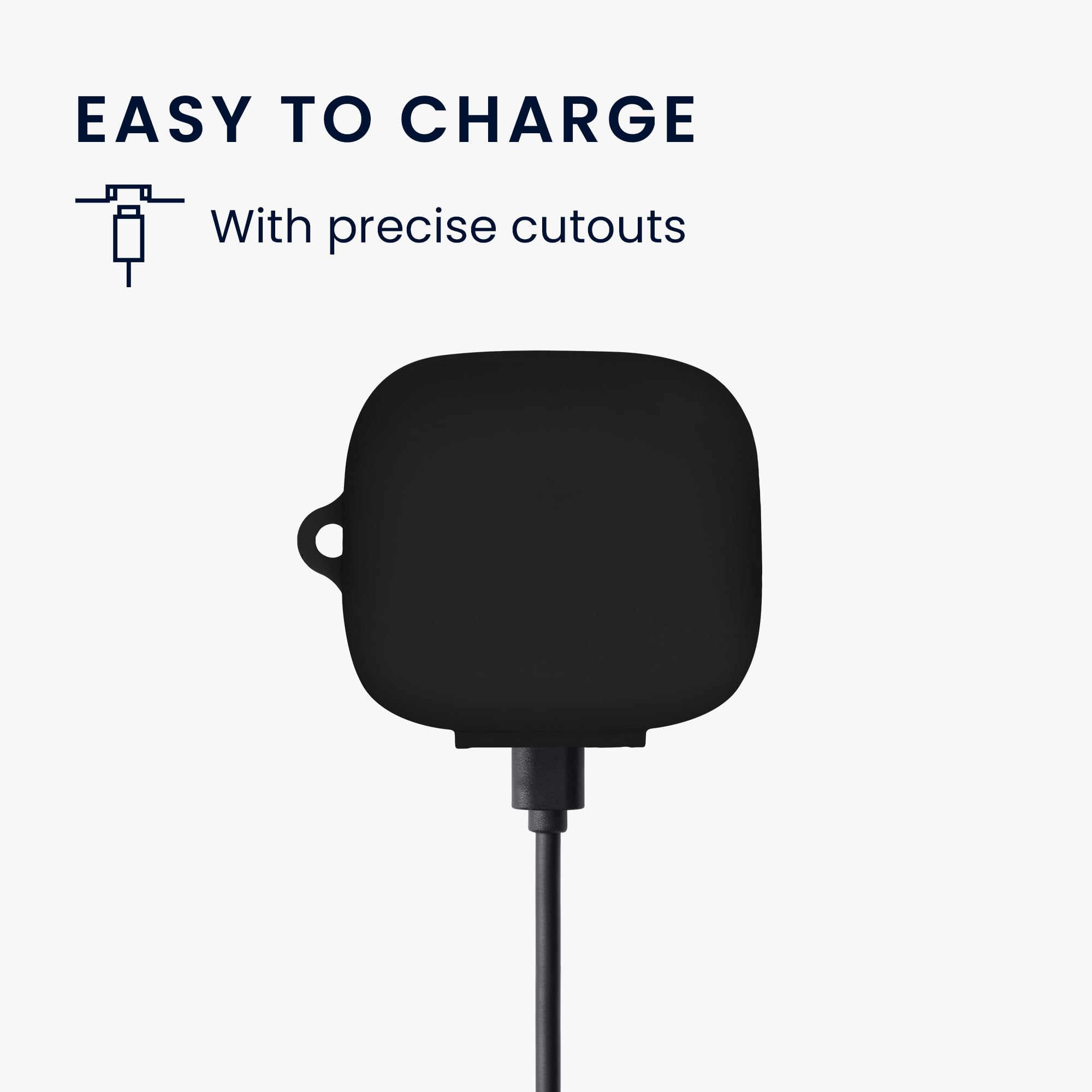 kwmobile Custodia Caricatore Compatibile con Anker Soundcore P30i - Cover Silicone nero - Rivestimento Gommato Protezione con Gancio
