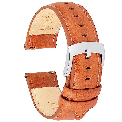 Image of OTTOODY Leather Watch Bands Quick Release, Elegant Top Grain Leather Watch Straps for Men & Women, Choice of Color & Width - 18mm, 19mm, 20mm, 21mm or 22mm Wristbands Bracelet for Watch & Smartwatch