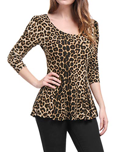 Disfraz de Navidad camisa peplum de leopardo para regalar a mujeres