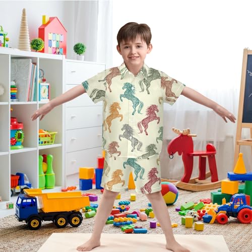 Image of visesunny Little Boys Short Sleeve T-Shirt Beach Shirts Casual Shorts Set Summer Clothes for Kids Outfits