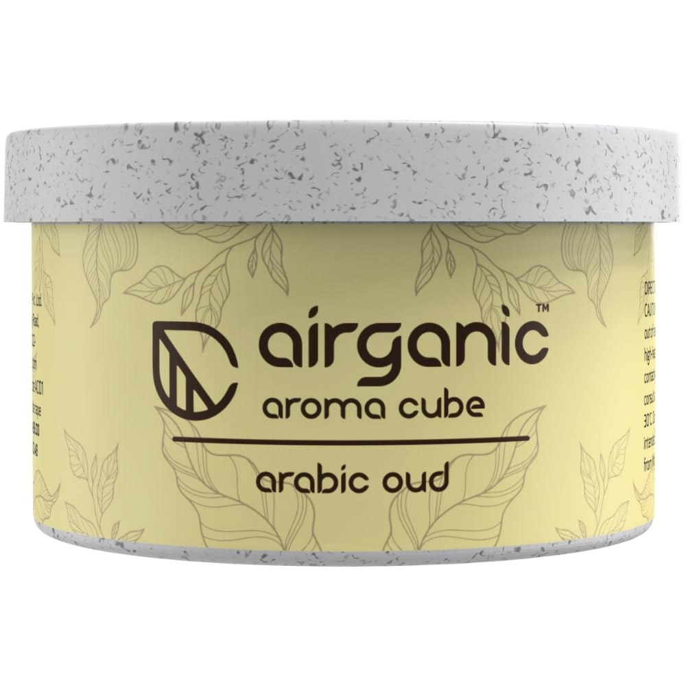 AIRGANIC Aroma Cube - Arabic Oud Organic Air Perfume | Leakproof Car Air Freshener- Bar, 40G - Freshen Up Your Car-image-45