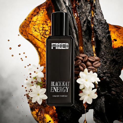 Image of FREED Black Kat Energy Eau De Parfum for Women | Warm Gourmand Perfume with Vanilla, Jasmine & Coffee | Long Lasting Smell | Luxury Gifts for Woman | 20 ml