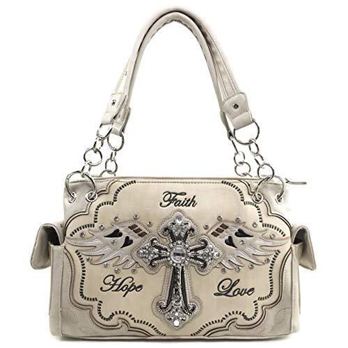 Zelris Faith Love Hope Cross Angel Wing Women Conceal Carry Handbag Wallet Set2