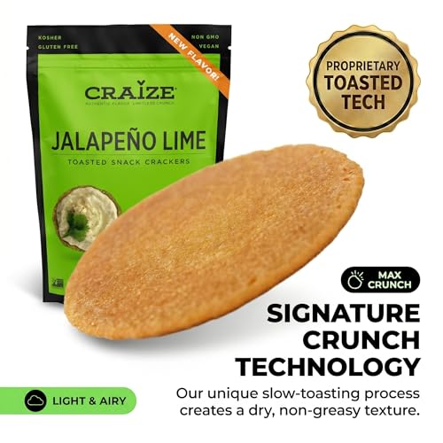 Craize Jalapeño Lime Crisps 4oz (6 Pack) | Toasted Corn Crackers with a Perfectly Mild Kick | Gluten Free, Vegan, Kosher - image 4