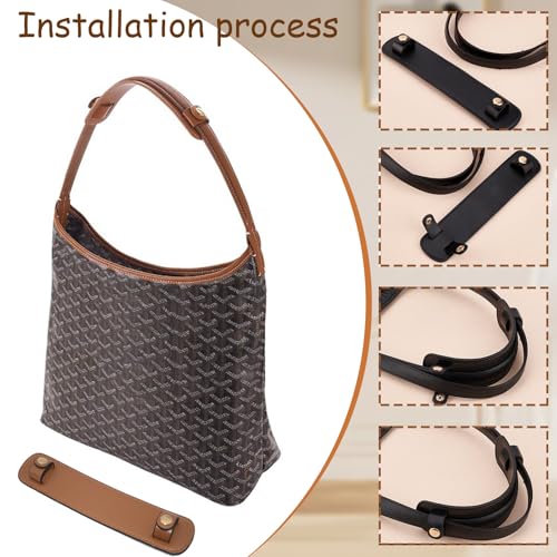 Image of 2 Pack Leather Purse Shoulder Strap Pads for Pressure Relief, Detachable Bag Handle Wrap Cover