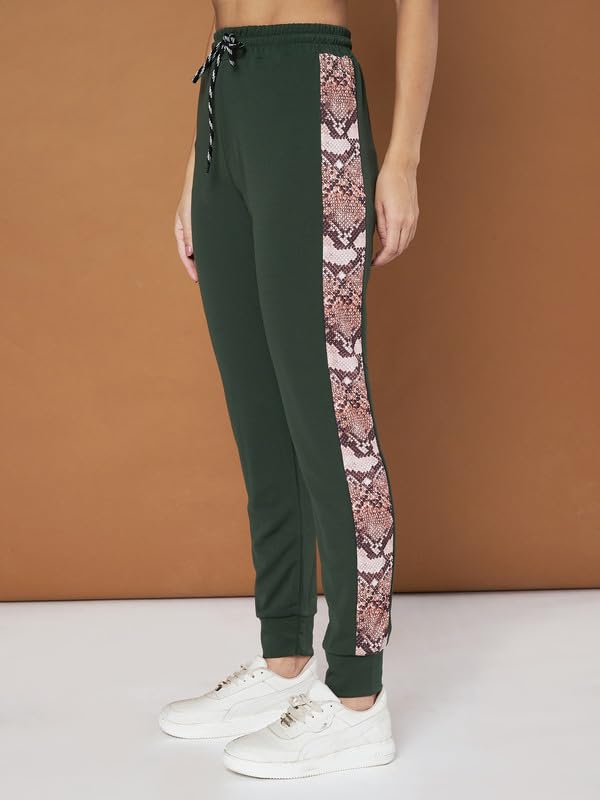Image of DTR FASHION Cotton Blend Styled With Snake Skin Print On Sleeves Tracksuit | Co-ord Set For Women| Active Wear Suit Set For Women|