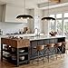 LamQee 20 Inch Oversized Large Pendant Lights, 3-Lights Black and Gold Modern Dome Chandelier, Industrial Metal Pendant Lighting Fixture Ceiling Hanging for Kitchen Island, Dining Room Over Table, Bar
