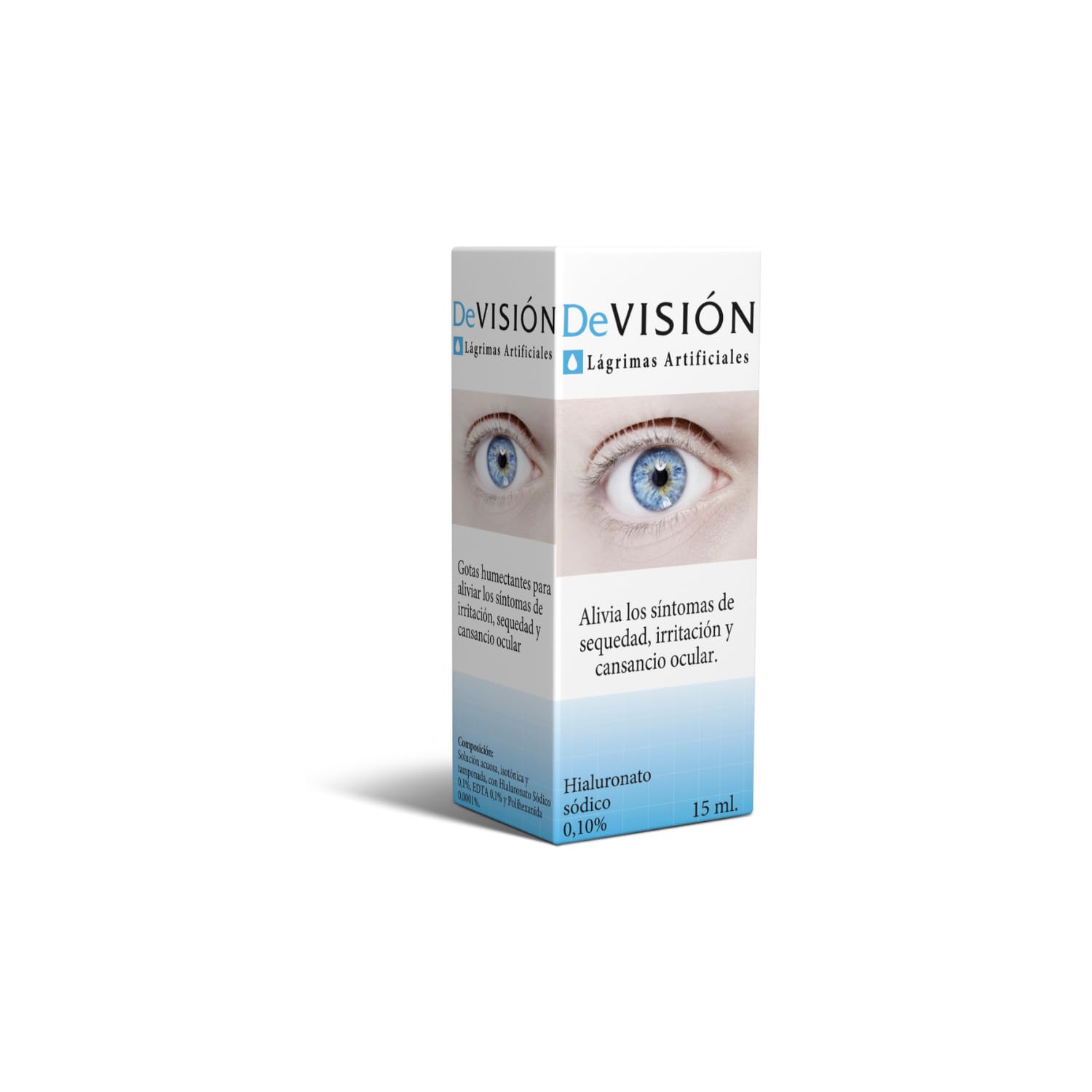 DeVisión Lágrimas Artificiales 15 ml - Pack de 3 Unidades - Gotas Oftálmicas con Hialuronato Sódico 0,10% – Lubricante Ocular para Aliviar la Sequedad, Irritación y Cansancio Ocular – Envase Gotero