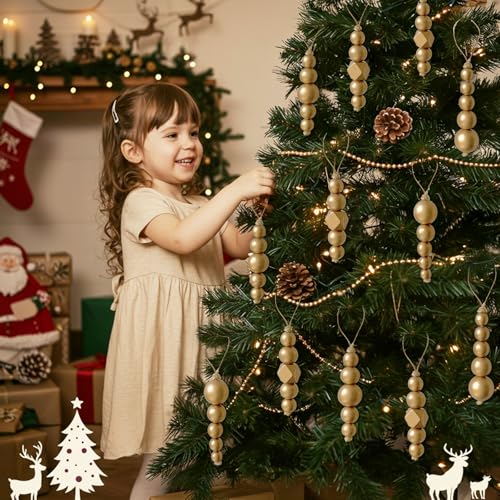 Décorations de sapin de Noël en bois chic pour fêtes boho