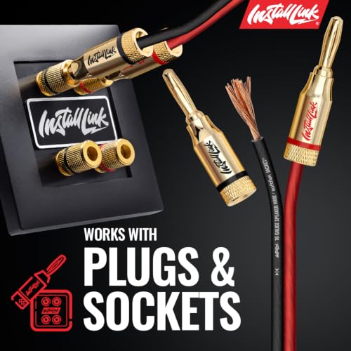 Image of Install Link 16 AWG Gauge Speaker Wire (250 Feet) Car or Home Theater (CCA) | 16 /2 Speaker Cable, 2-Conductor, Frosted Red /Black, Easy Strip, Polarity ID, for Car Audio & Home Stereo